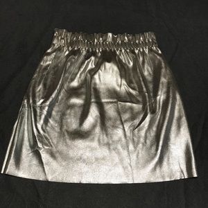 Zara Metallic Faux Leather Skirt
